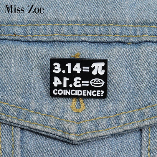 Funny Math Pi Enamel Pins Brooches Lapel Badges Science Jewelry Gift