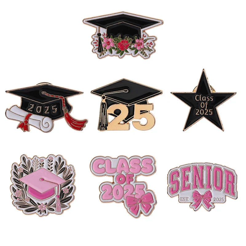 Graduation Cap Enamel Pin Brooch Lapel Badge Gift