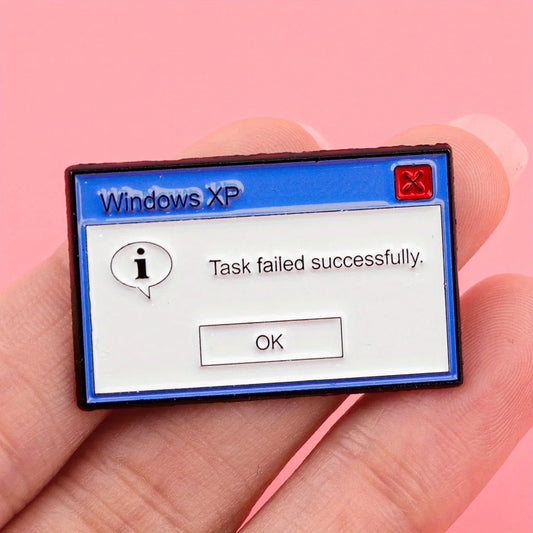 Windows XP "Task Failed Successfully" Enamel Pin Badge Jewelry Gift