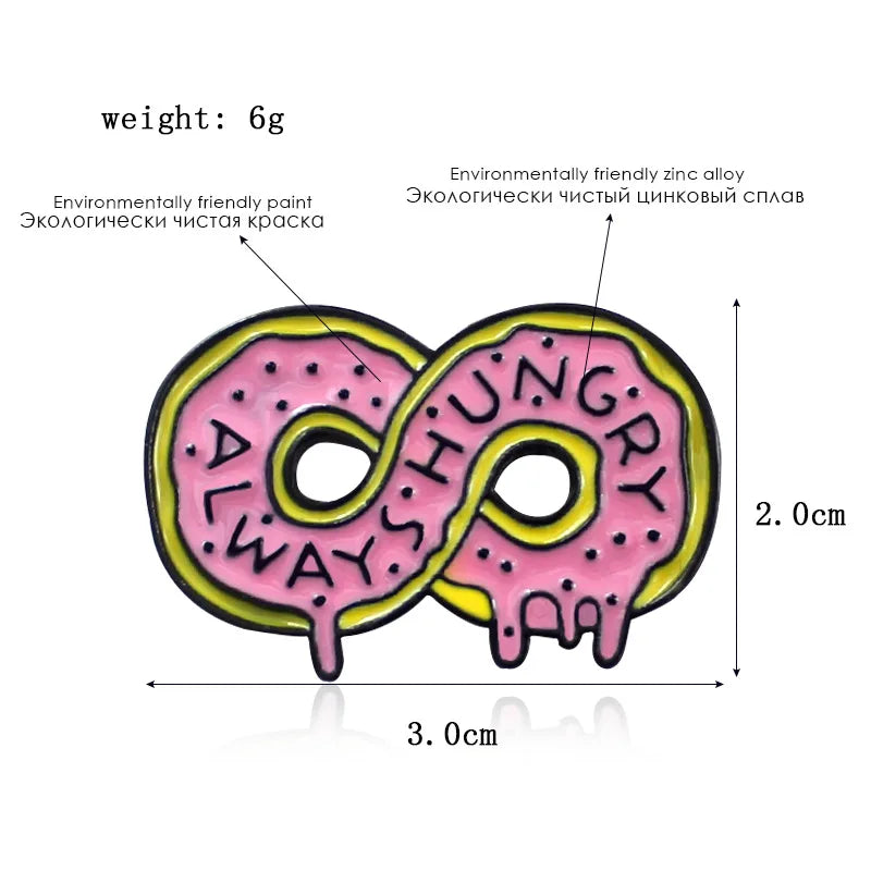 Lemon Cactus Donut Enamel Pins Creative Animal Brooches Kids Fashion Women Coat