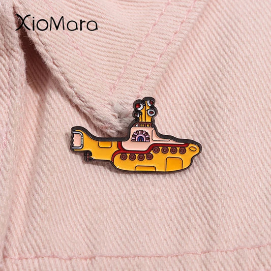 Rock Band Enamel Pin Yellow Submarine Brooch Lapel Backpack Badge Jewelry Gifts