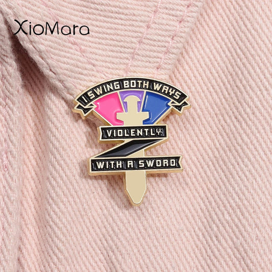Bisexual Sword Enamel Pin LGBTQ Pride Badge
