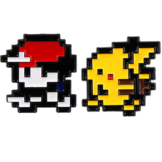 Pixel Game Enamel Pin Set - Cute Brooch Lapel Badges for Kids Gifts