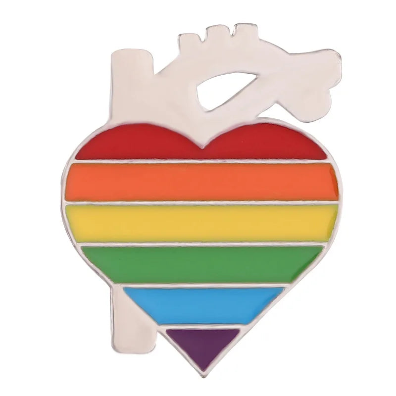 Teeth Love Rainbow Brooch Badge Lapel Pin for Bags and Clothes