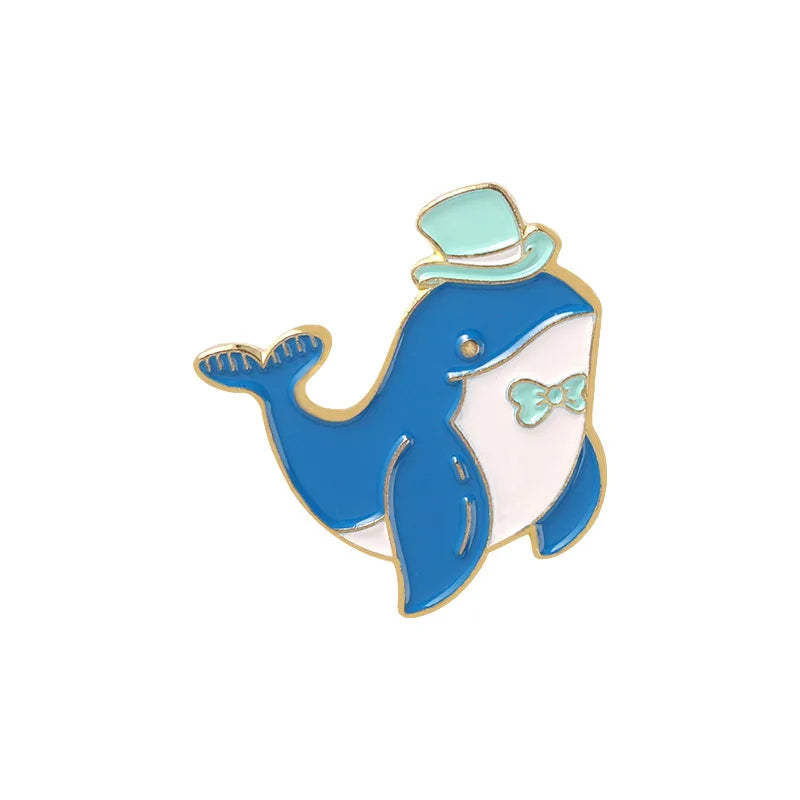 Whale Enamel Pins Brooches Lapel Badge Jewelry Gift