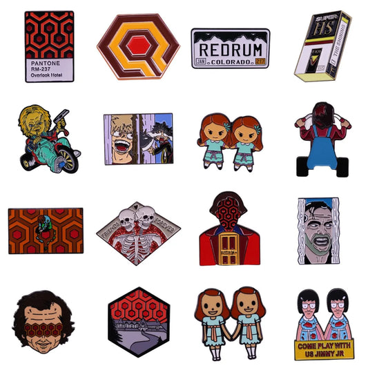 Hard Enamel Pins Scary Movie Killer Brooch Halloween Jewelry Gifts