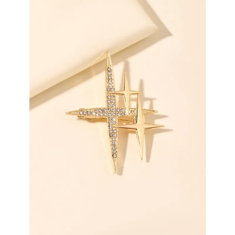 Creative Star Brooch for Women - Fashion Versatile Pin, Anti-exposure Buckle, Suit Accessory