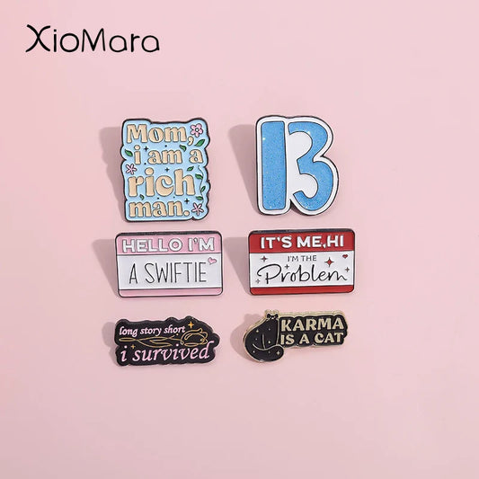 Swiftie Enamel Pin Funny Lyrics Backpack Lapel Badge Jewelry Gift