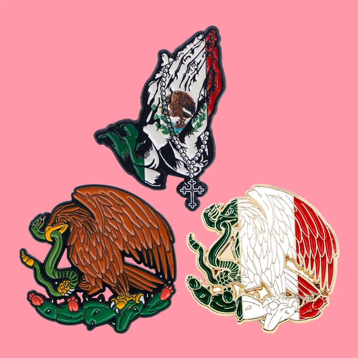 Mexico Flag Eagle Enamel Pin Brooch Jewelry Accessories Gifts