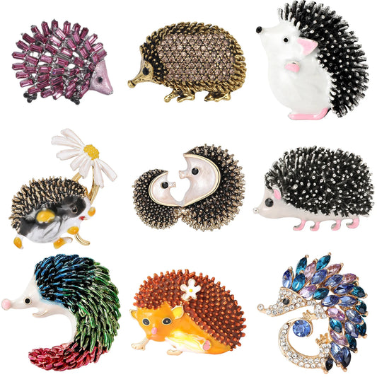 Enamel Hedgehog Brooches Animal Pins Jewelry Accessories