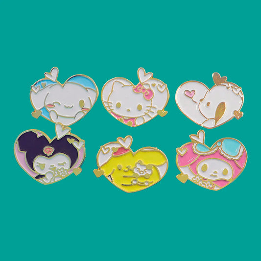 Cartoon Heart Enamel Pin Lapel Brooch Badge for Backpacks and Clothes