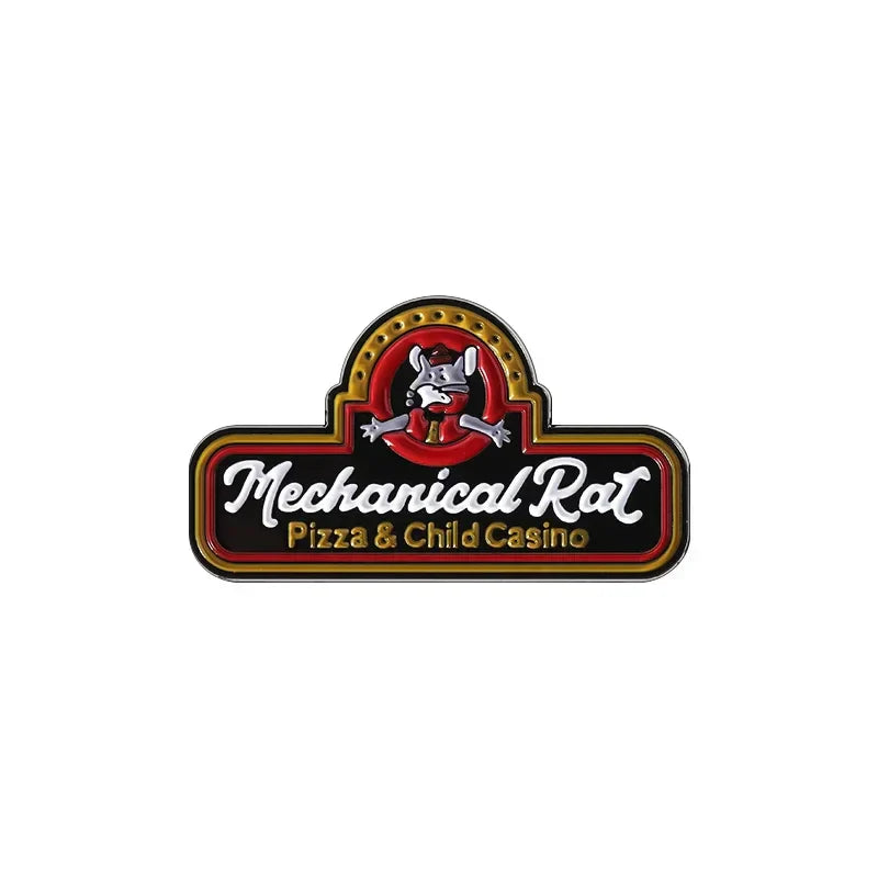 Mechanical Rat Pizza Enamel Pins Cartoon Game Badges Snake Brooches Lapel Jewelry Gifts Accessories