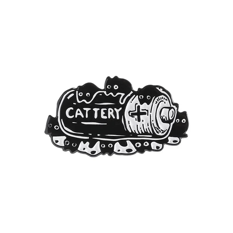 Gothic Black Cat Enamel Pins Brooches Lapel Badges Jewelry Gift