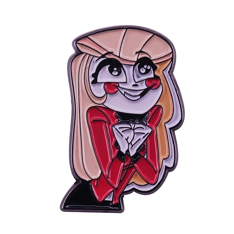 Hard Enamel Alastor Sir Pentious Demon Pin Charlie Brooch Demon Backpack Badge Gift