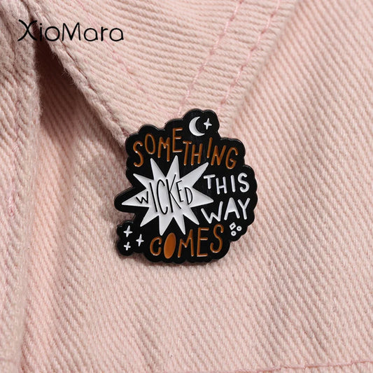 Something Wicked Enamel Pin Halloween Spooky Brooch Lapel Badge Jewelry Gift