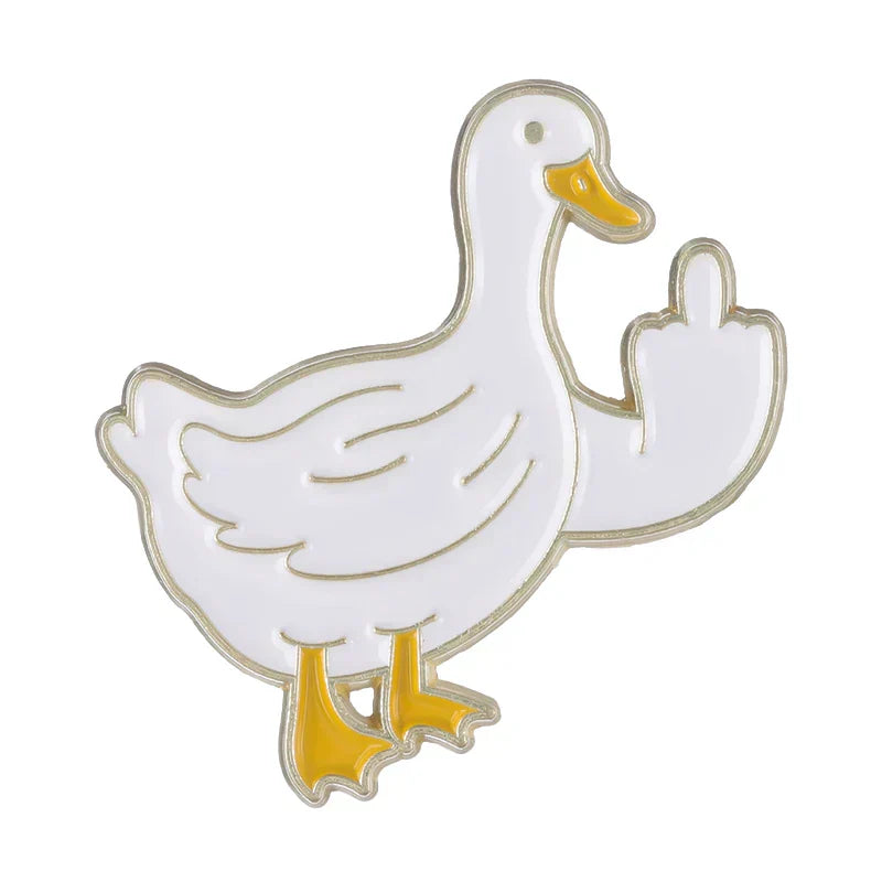 Sarcastic Middle Finger Animal Enamel Pins - Fox, Rabbit, Duck Brooches Lapel Badges Gifts