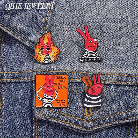 Comedy Anime Rabbit Enamel Pin Brooch Badge Jewelry Gift