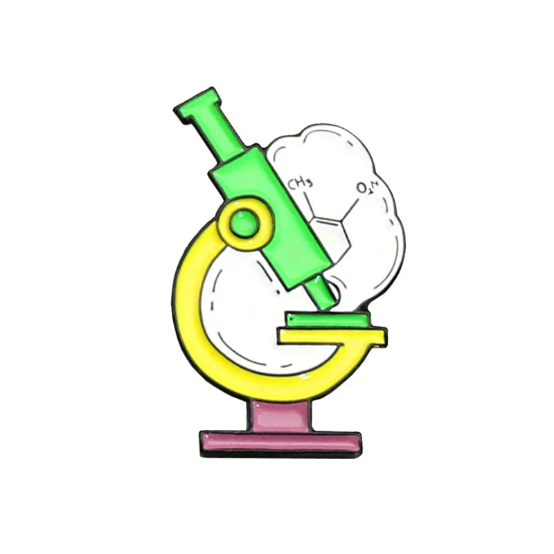 Chemistry Lab Test Tube Enamel Pin Science Microscope Brooch Lapel Jewelry Gift