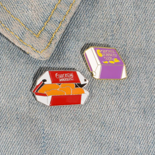 Cartoon Fried Chicken & Fries Enamel Pin Badge Brooch Accessory