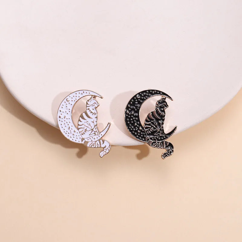 Cat Enamel Pin Ice Cream Coffee Planet Wizard Glasses Magic Book Brooch Badge Jewelry