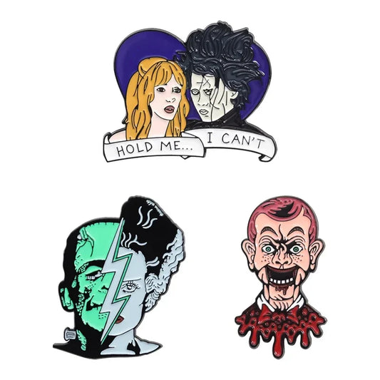 Horror Movie Enamel Pins Vampire Bride Monster Brooch Lapel Badge Punk Jewelry Gifts