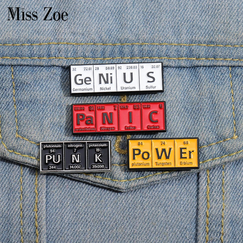 Chemical Element Enamel Pins Custom Brooches Lapel Badges Jewelry Gift