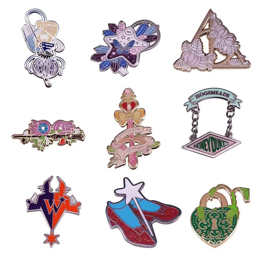 Magic Shoes Glasses Enamel Pins Brooch Fashion Jewelry Accessories Gifts