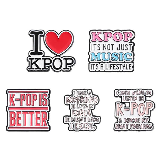 Kpop Music Enamel Pins Custom Quote Brooches Backpack Lapel Badge Gifts