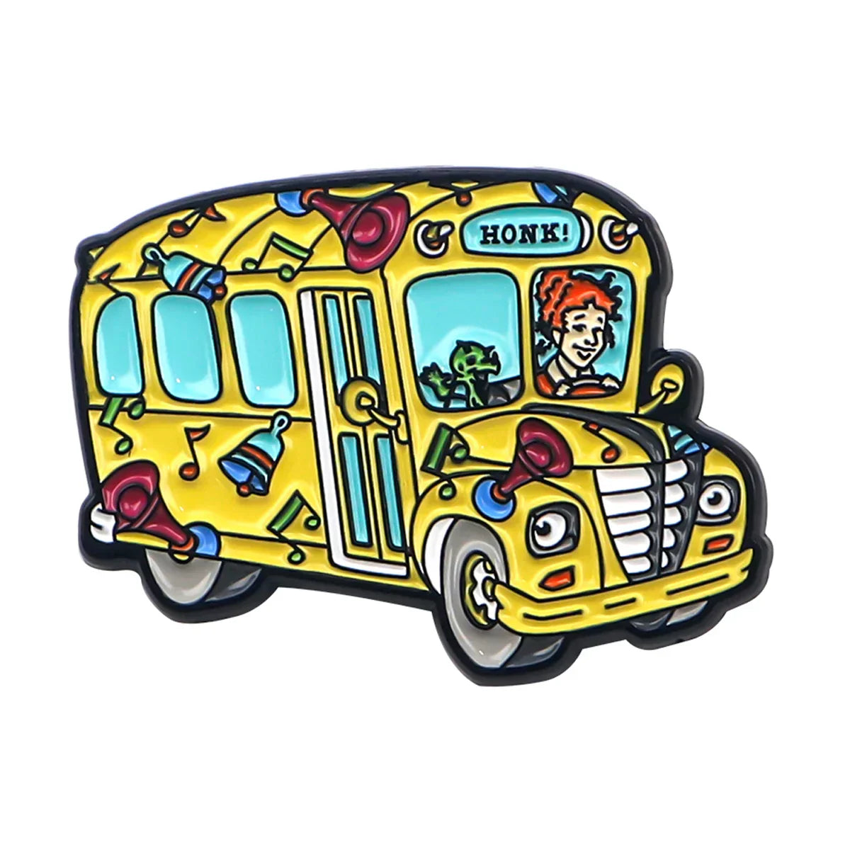 Funny School Bus Enamel Pin Brooch Lapel Badge Backpack Clothing Accessories Jewelry Gifts