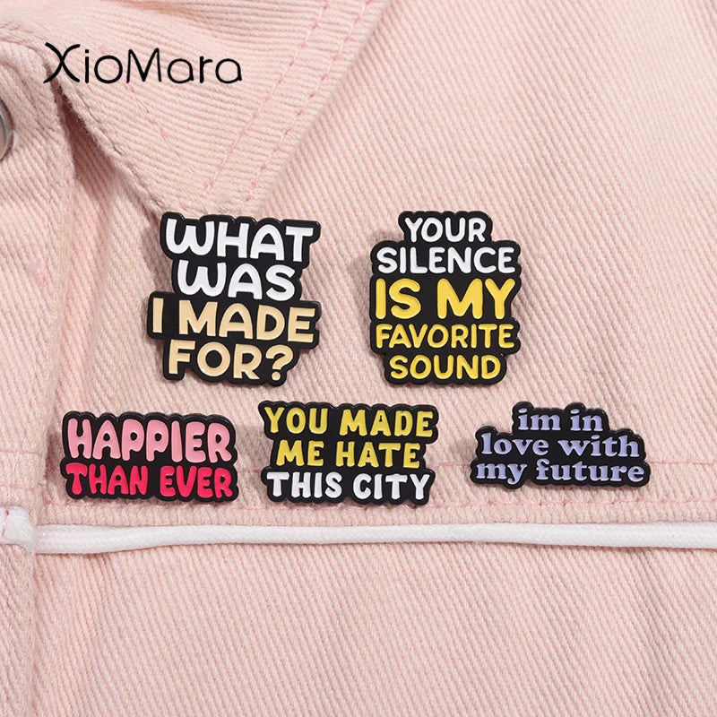 Happier Than Ever Enamel Pin - "You Made Me Hate This City" Brooch Lapel Badge Jewelry Gift