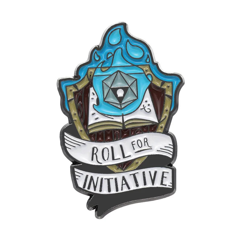 Dice Enamel Pins RPG Gothic Punk Metal Lapel Badges Brooches Retro Cartoon Backpack Clothes Gifts