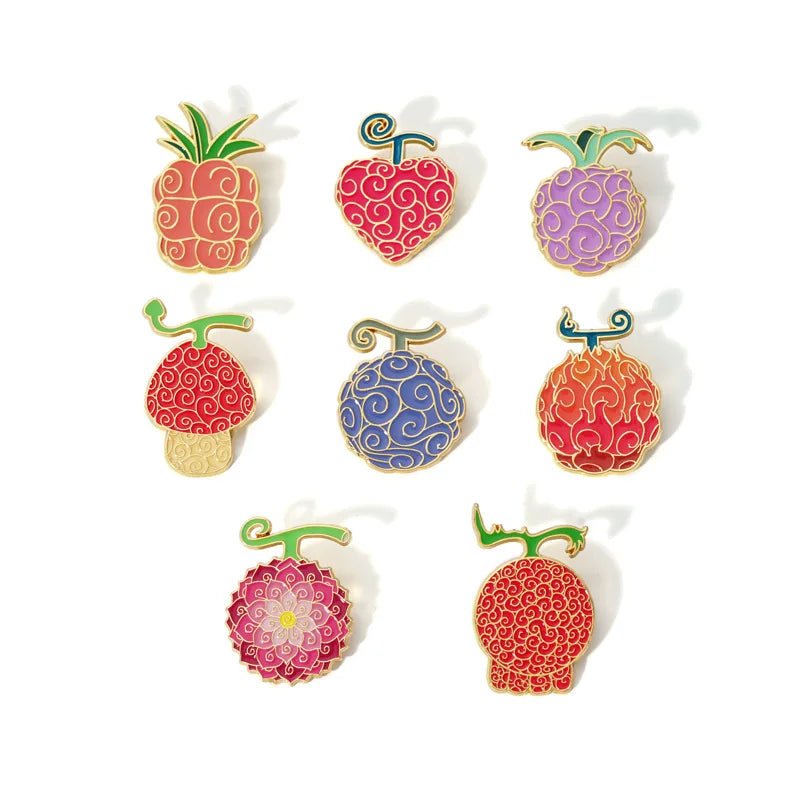 Anime Enamel Pins Cute Fruit Brooch Colorful Lapel Badge Jewelry Gifts