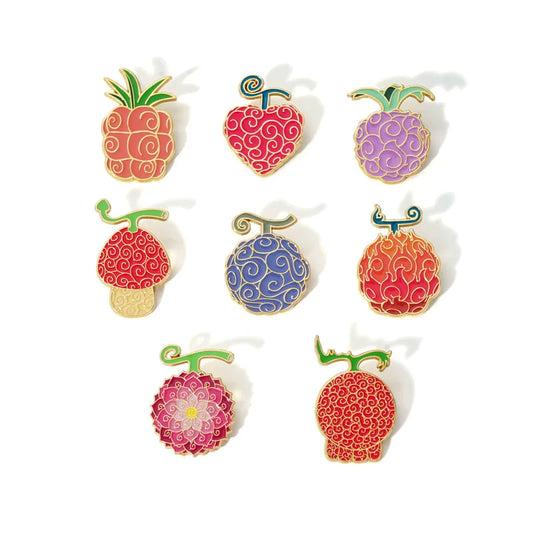 Anime Enamel Pins Cute Fruit Brooch Colorful Lapel Badge Jewelry Gifts