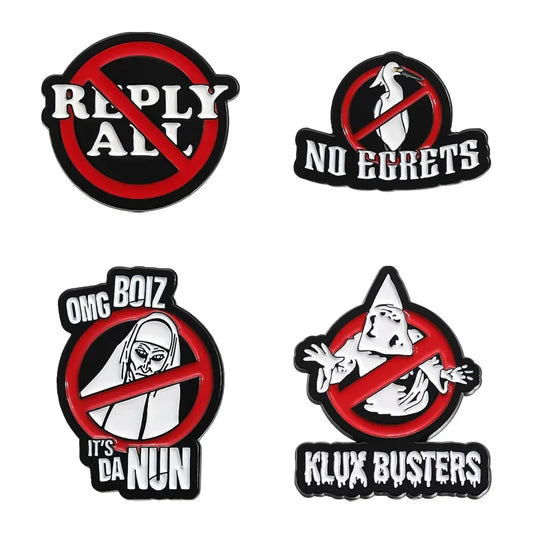 Gothic Punk Enamel Pins No Klux Busters Metal Brooch Lapel Badge Accessories
