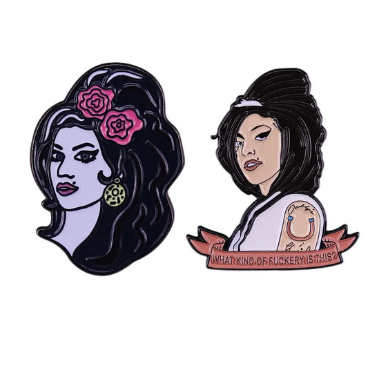 Enamel Jazz Diva Lapel Pins Brooch Badges Jewelry Gifts Wholesale