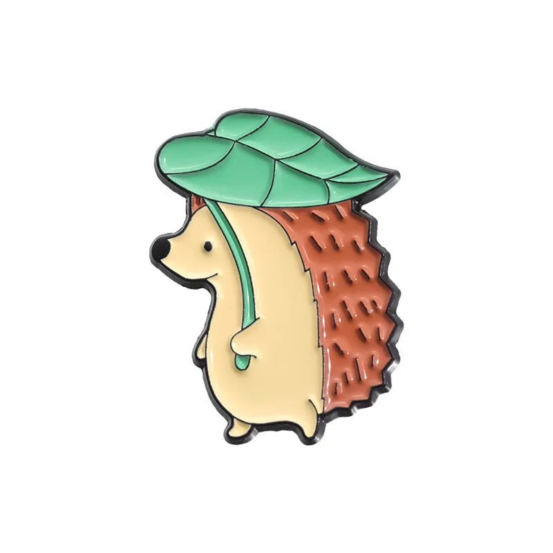 Cute Hedgehog Enamel Brooch Pin for Kids - Animal Badge Jewelry Gift