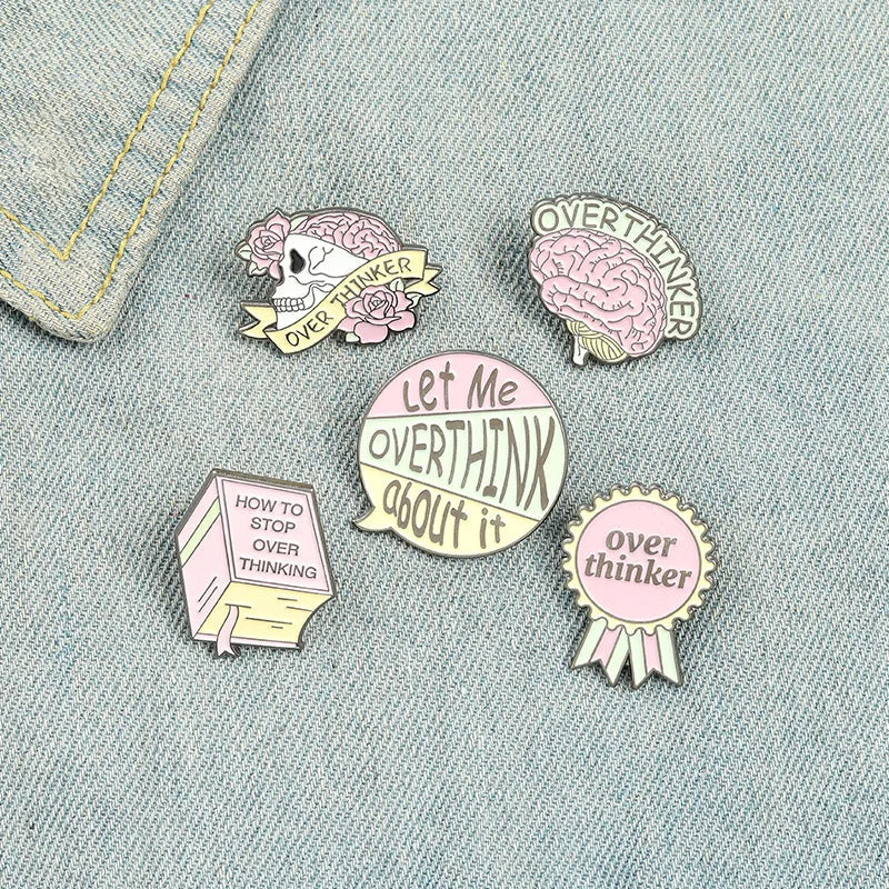 Skeleton Book Brain Enamel Pins Brooches Badges Fashion Accessory