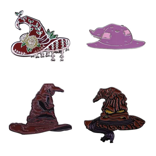 Magic Hat Enamel Pin Wizarding Sunflower Witch Lapel Brooch Accessory