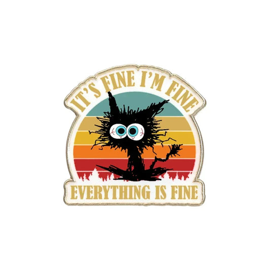 Funny Cat Enamel Pin Sarcasm Brooch Lapel Badge Jewelry Accessory