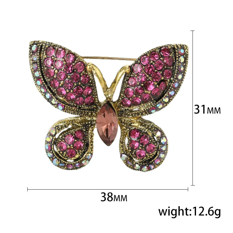 Rhinestone Butterfly Brooch Pin Jewelry Accessories