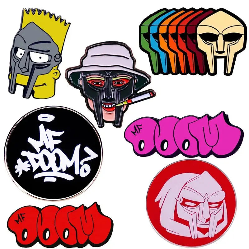 MF DOOM Iron Mask Enamel Pin Hip Hop Rap Jewelry