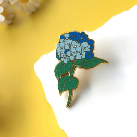 Hydrangea Enamel Pin Floral Brooch Jewelry Gift Wholesale