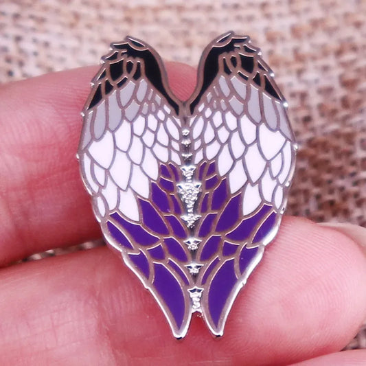 Asexual Pride Angel Wings Enamel Pin LGBTQ+ Lapel Fashion Accessory
