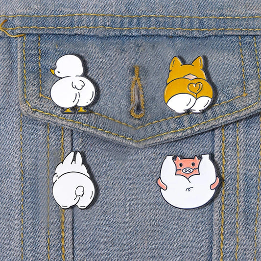 Cartoon Corgi Enamel Pins Cute Animal Brooch Lapel Jewelry Gift
