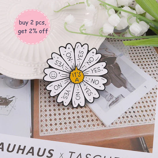 Fashion Cartoon Daisy Enamel Brooch Lapel Pin Jewelry Gift