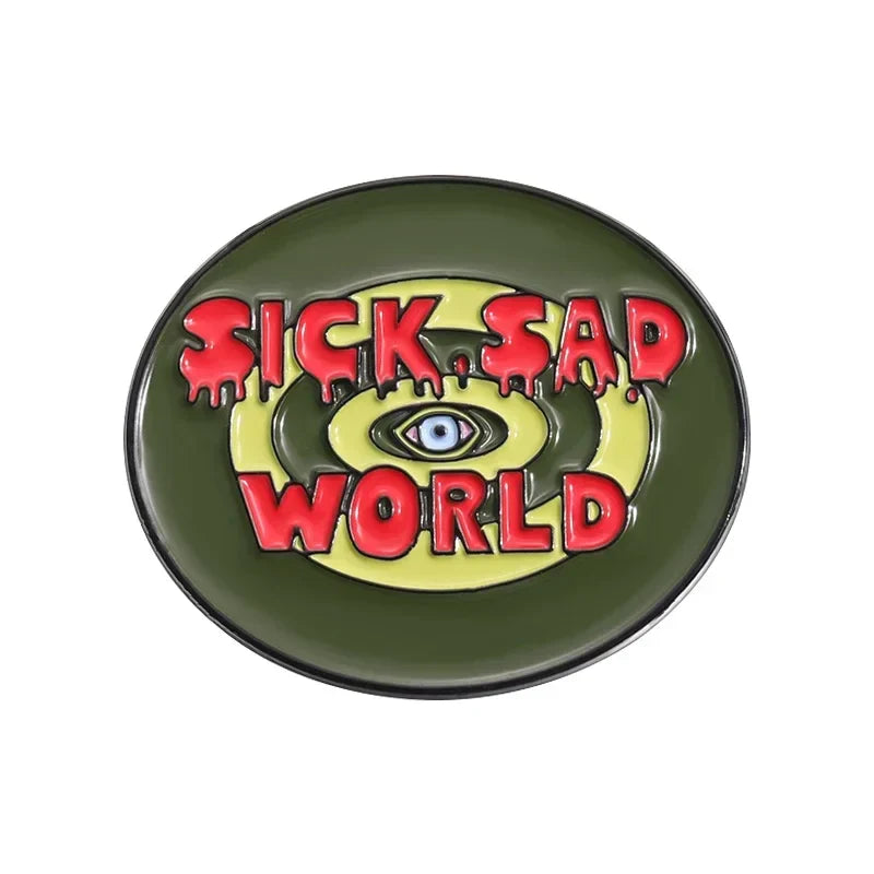 Anime Sick Sad World Enamel Pins Punk Badges Lapel Jewelry Accessories