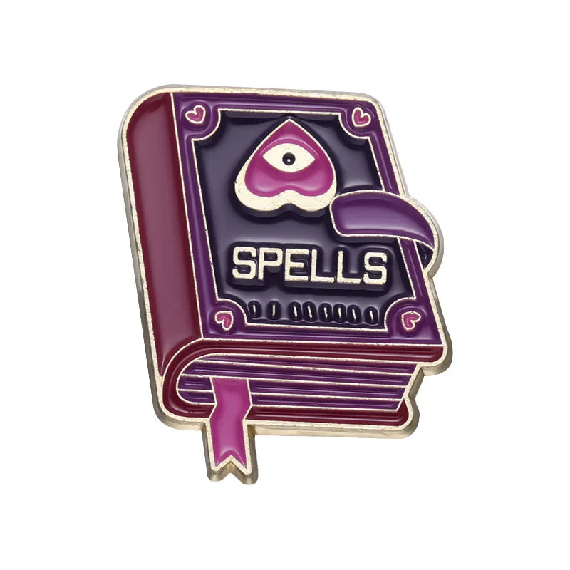 Punk Witch Enamel Pin: Crystal Ball Moon Hat Potion Brooch Gothic Jewelry Gift