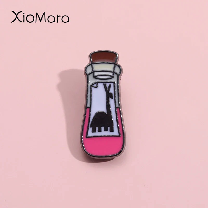 Animal Magic Bottle Enamel Pins Kuzco's Potion Brooch Lapel Badge Cartoon Jewelry Gift