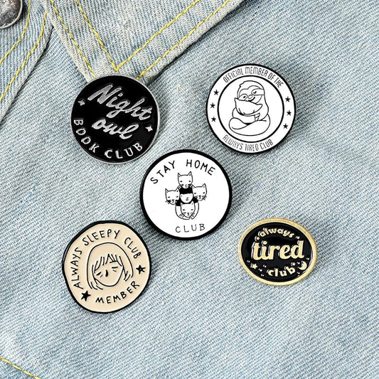 Cute Enamel Pins: Sleepy Sloth Cat Owl Brooches Lapel Pin Jewelry Gift Wholesale