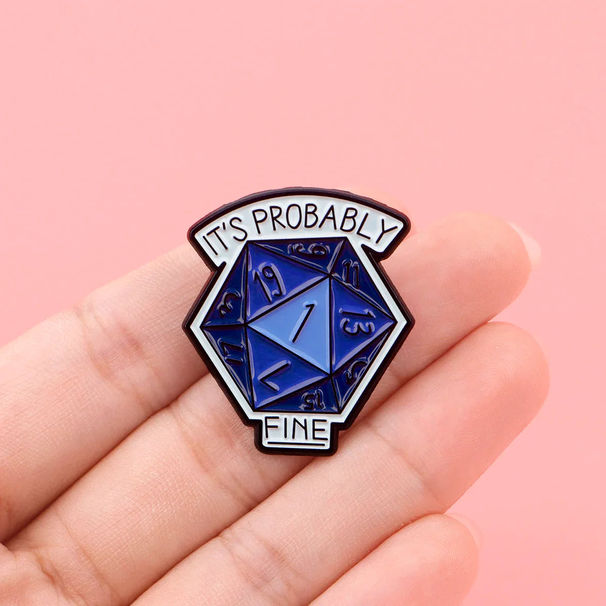 Multi-Sided Dice Enamel Pins Cartoon Blue Brooch Lapel Badges Jewelry Gifts
